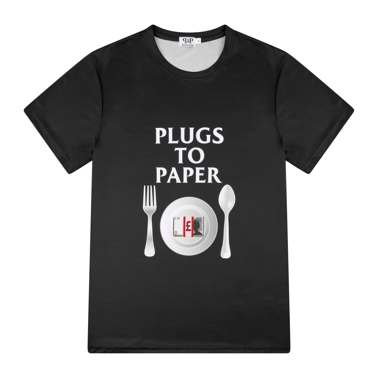 PLUGS TO PAPER EMOJI TEE - Black