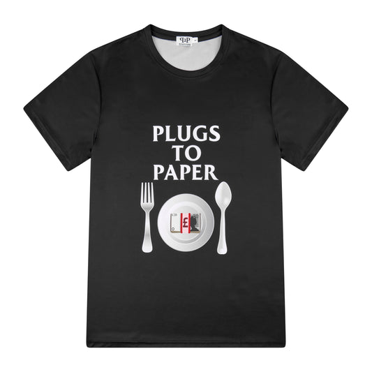 PLUGS TO PAPER EMOJI TEE - Black