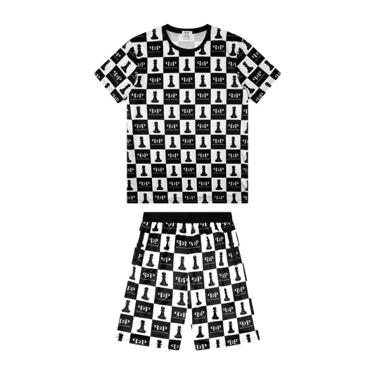 PLUGS TO PAPER Chessboard Shorts Set - Black & White
