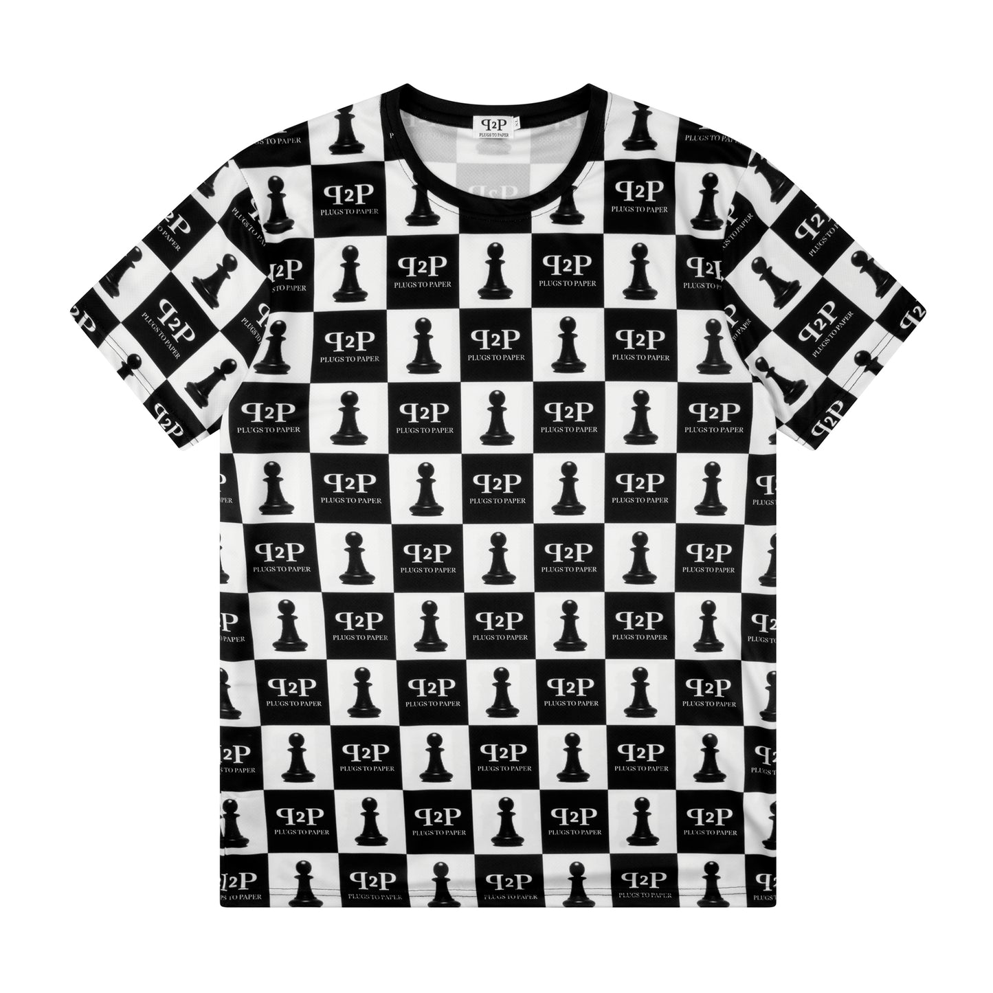 PLUGS TO PAPER Chessboard Shorts Set - Black & White