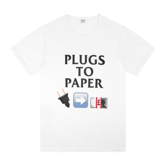 PLUGS TO PAPER EMOJI TEE - White