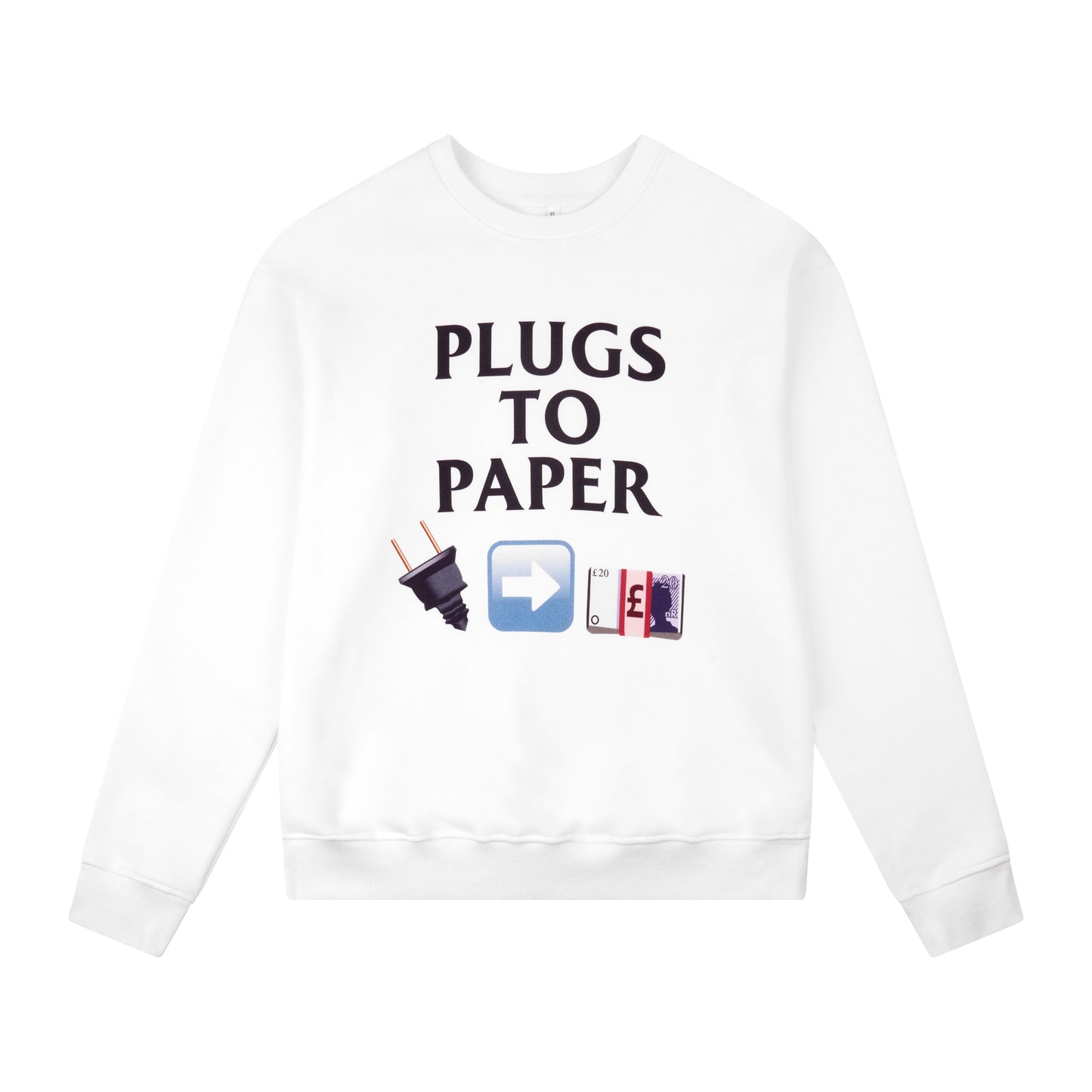 PLUGS TO PAPER EMOJI Crewneck - White