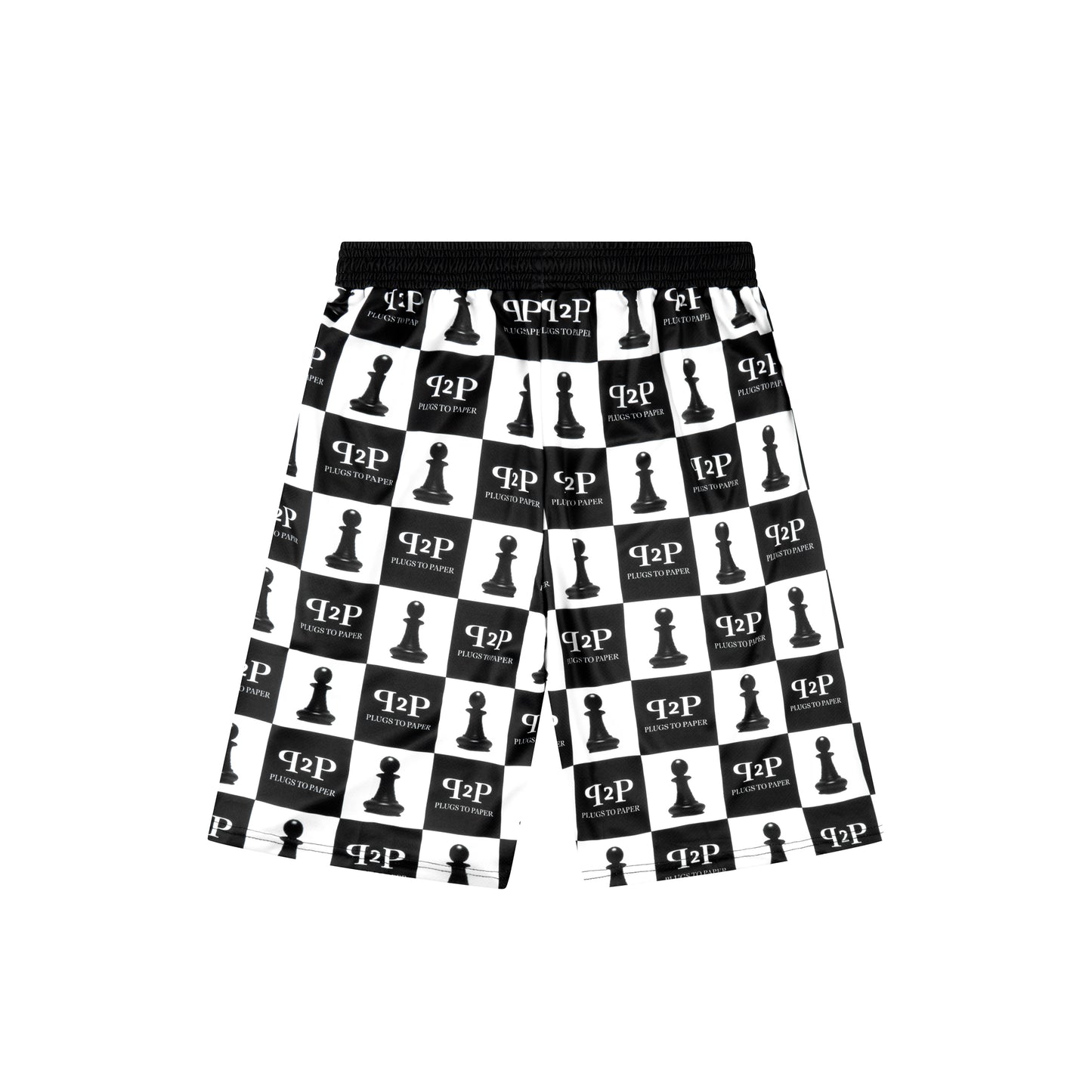 PLUGS TO PAPER Chessboard Shorts Set - Black & White