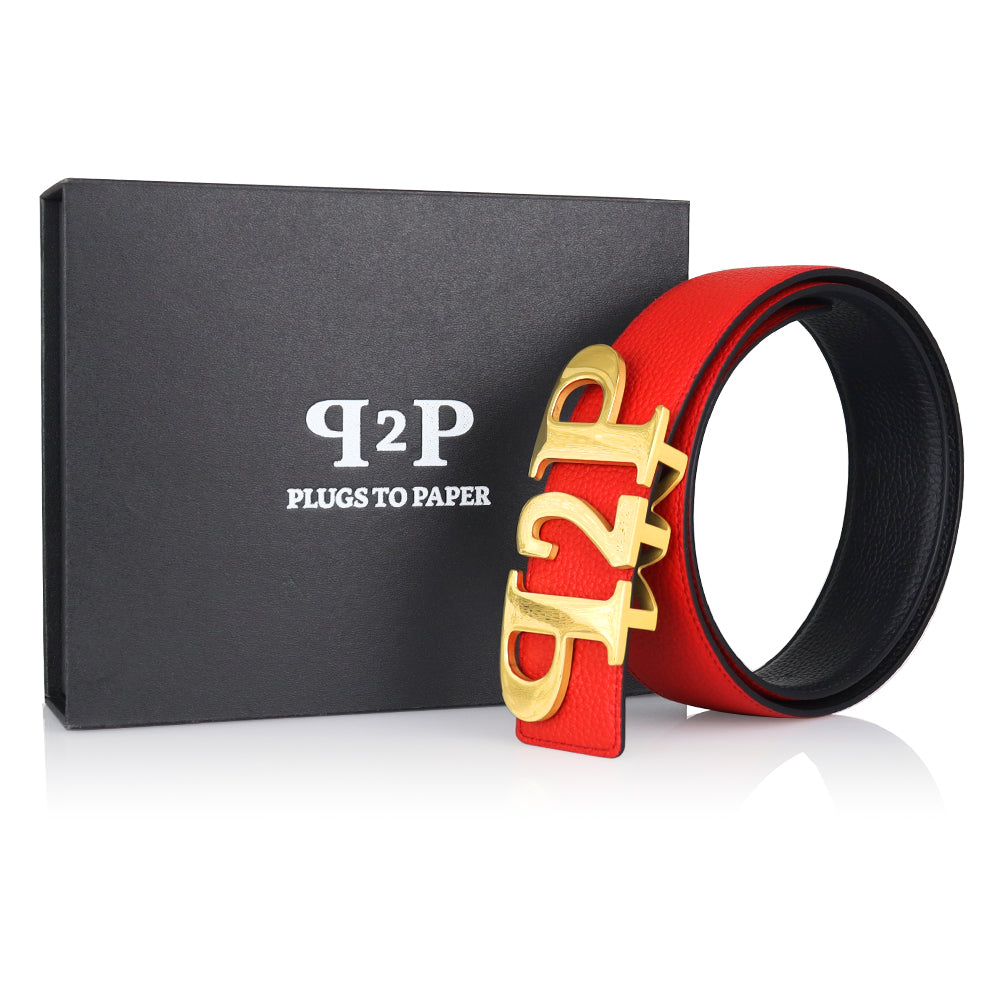 PLUGS TO PAPER Belt - Black & Red