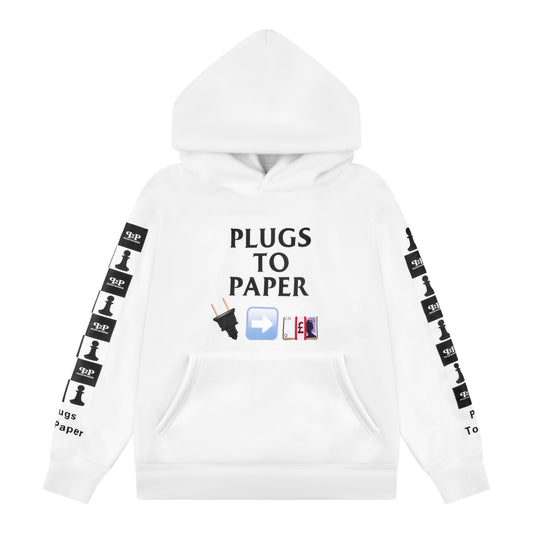 PLUGS TO PAPER Hoodie - White