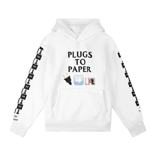 PLUGS TO PAPER Hoodie - White