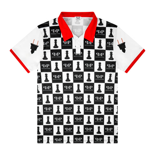 PLUGS TO PAPER Chessboard Polo Shirt